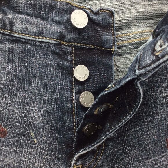 Dript Denim Blue Jeans Men’s 30/32 Grunge Button Fly Paint Splatter Distressed - Picture 6 of 12